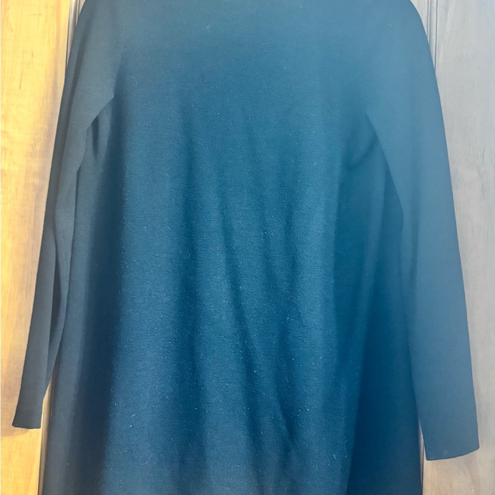 Theory Stretch Open Front Wool Cardigan/Sweater, Black - Picture 11 of 15